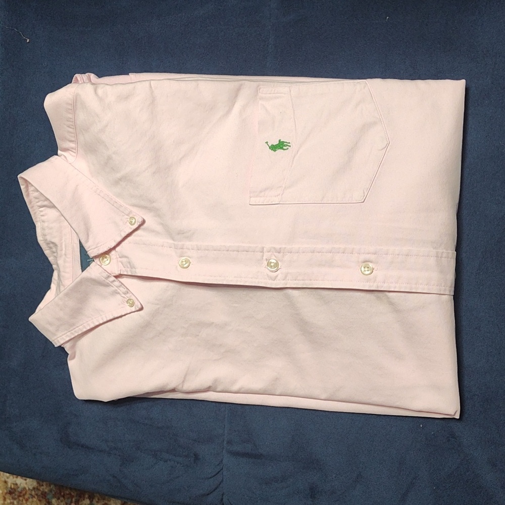 Ralph Lauren Pink Custom Fit Size Large Casual Button Down Shirt - Picture 5 of 5